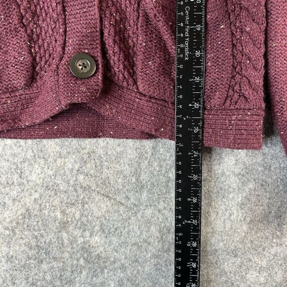 Eddie Bauer Sweater Womens Medium Cable Knit Cardigan Cotton Angora Rabbit - Picture 3 of 7